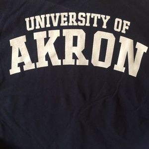 navy blue 100% cotton University of Akron t-shirt